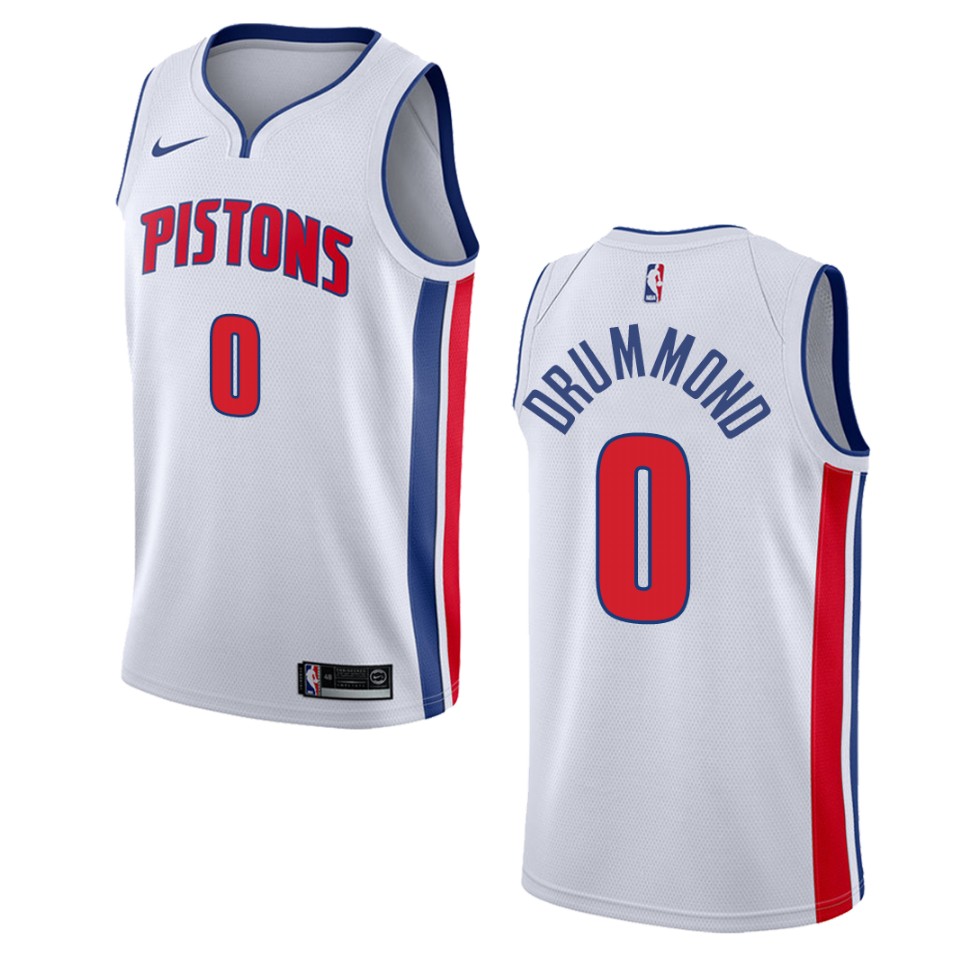Men's Detroit Pistons #0 Andre Drummond Association Swingman Basketball Jersey - White
