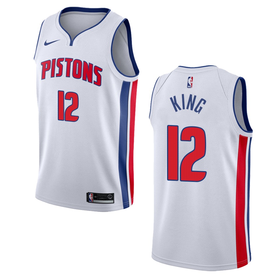Men's Detroit Pistons #12 Louis King Association Swingman Basketball Jersey - White