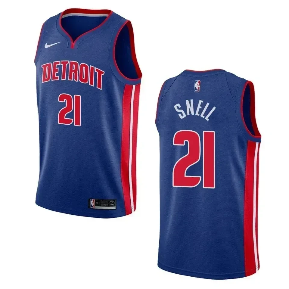 Men's Detroit Pistons 21 Tony Snell Icon Swingman Basketball Jersey - Blue - JS760 