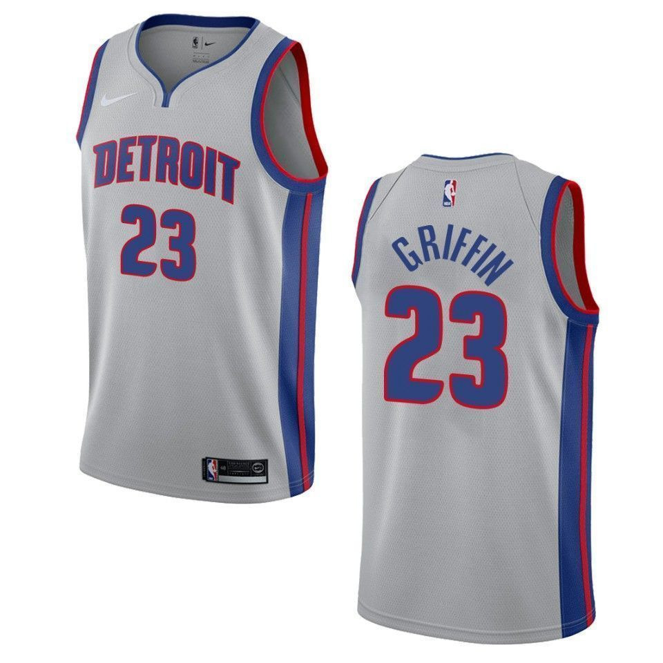 Men's Detroit Pistons 23 Blake Griffin Statement Swingman Basketball Jersey - Gray - JS741 