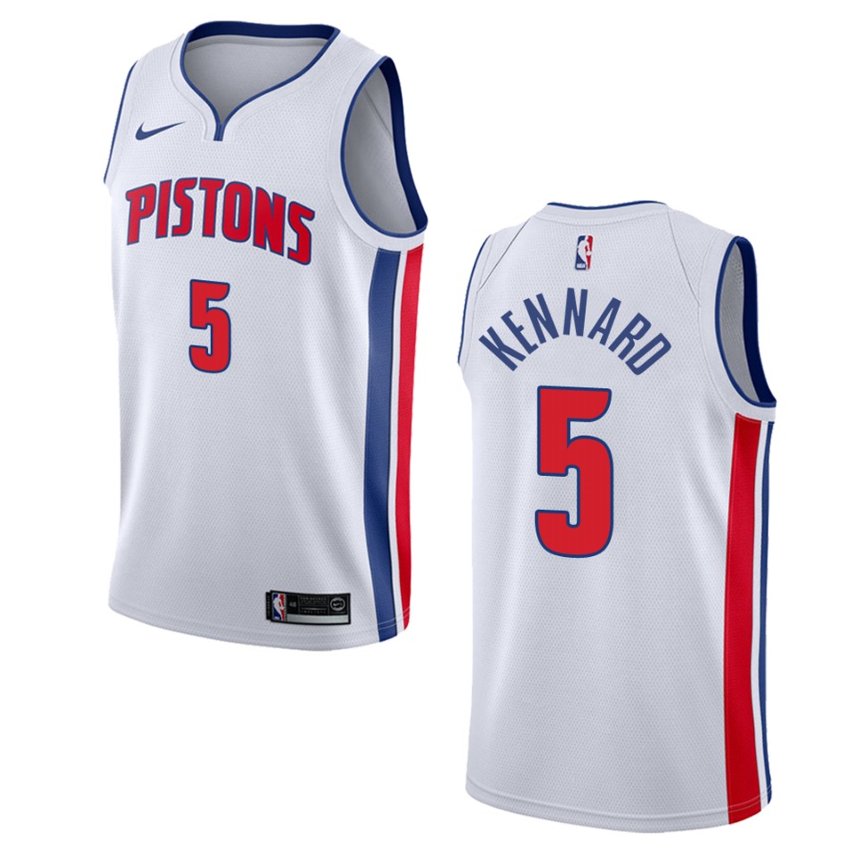Men's Detroit Pistons #5 Luke Kennard Association Swingman Basketball Jersey - White