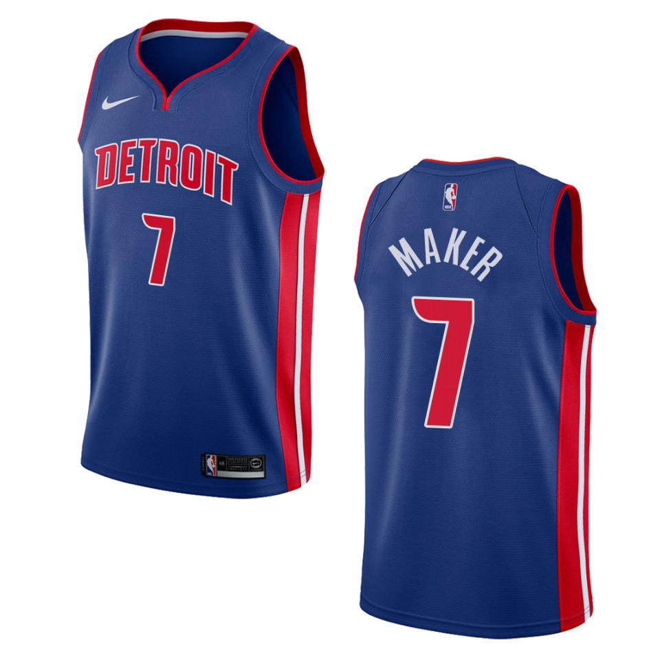 Men's Detroit Pistons #7 Thon Maker Icon Swingman Basketball Jersey - Blue