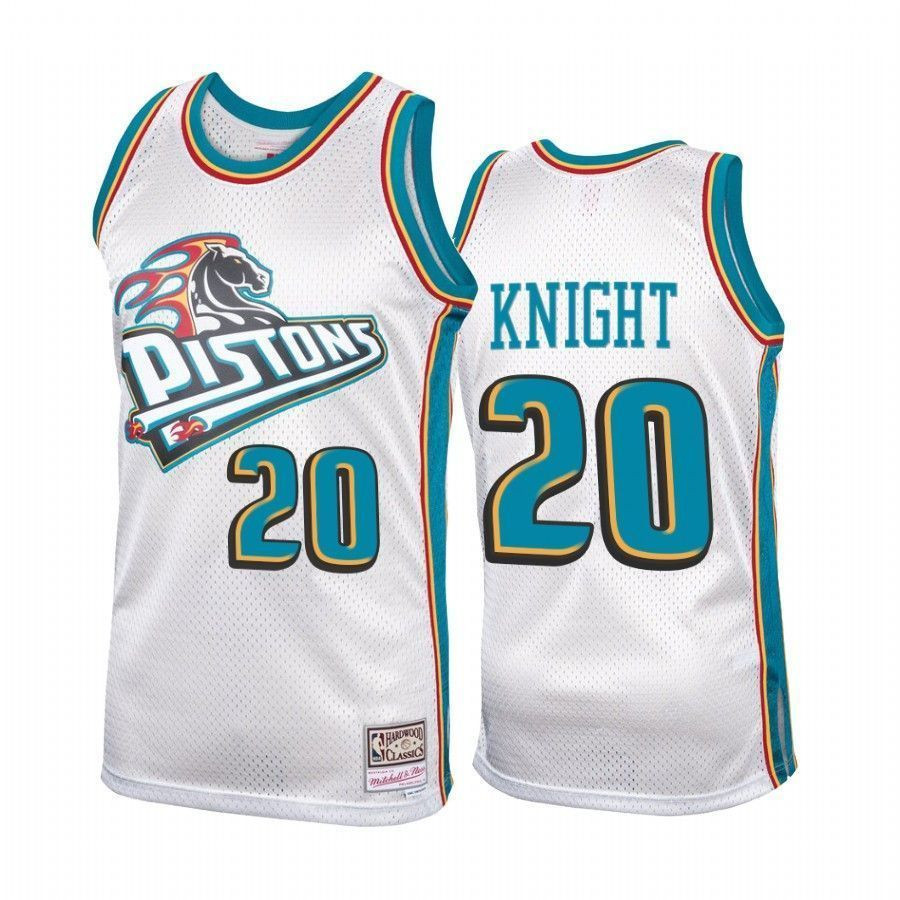 Men's Detroit Pistons Brandon Knight 20 Platinum Hardwood Classics Basketball Jersey - JS714 