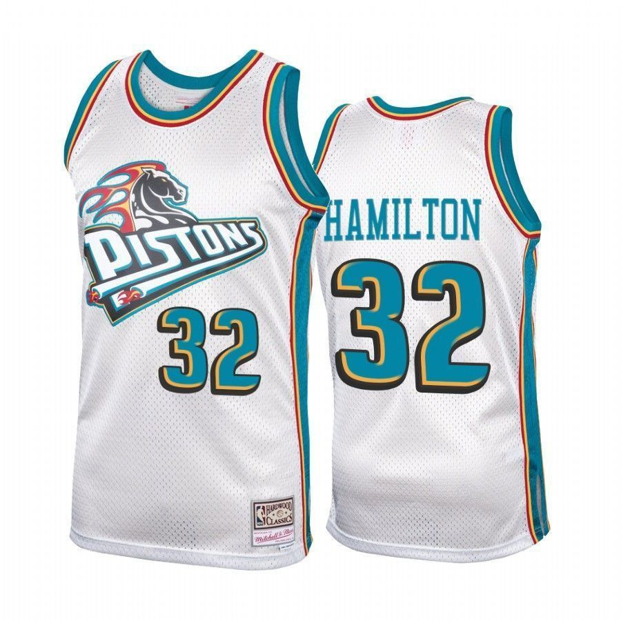 Men's Detroit Pistons Richard Hamilton 32 Platinum Hardwood Classics Jersey - JS208 