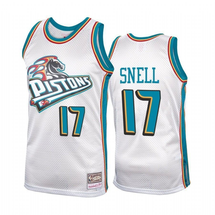 Men's Detroit Pistons Tony Snell 17 Platinum Hardwood Classics Jersey - JS142 