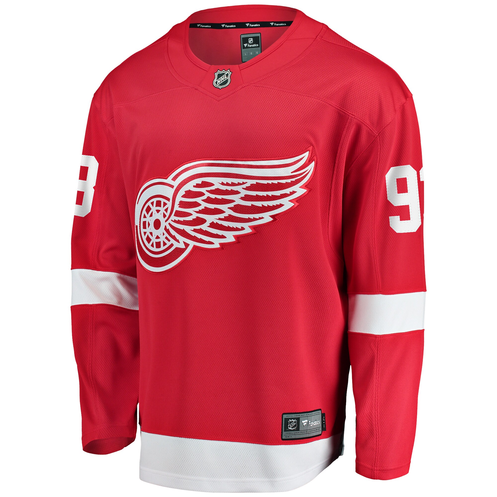 Alternative view of Men's Detroit Red Wings Alex DeBrincat Red Home Premier Breakaway Player Hockey Jersey - JS528 