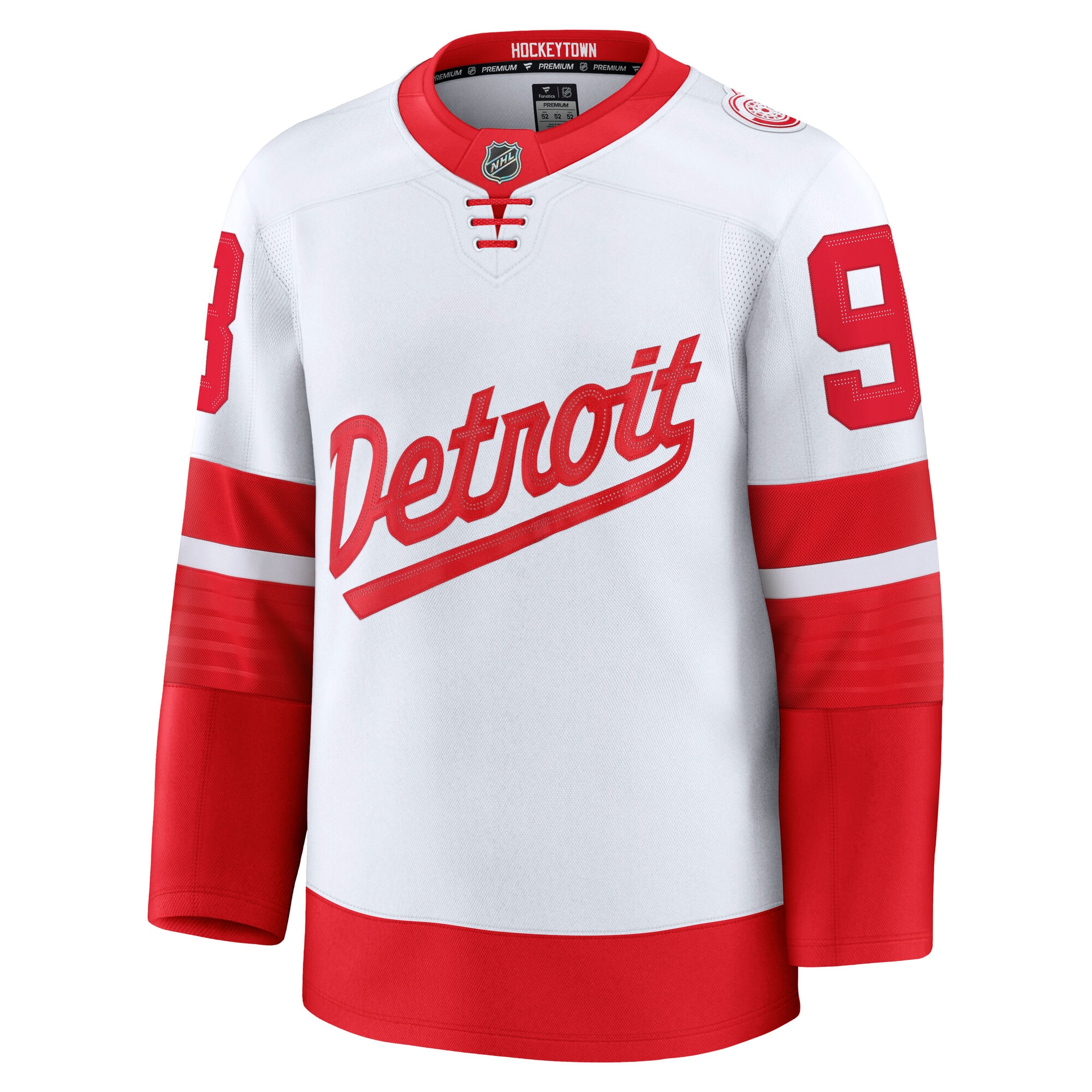 Alternative view of Men's Detroit Red Wings Alex DeBrincat White 2025 NHL Stadium Series Premium Player Hockey Jersey - JS418 