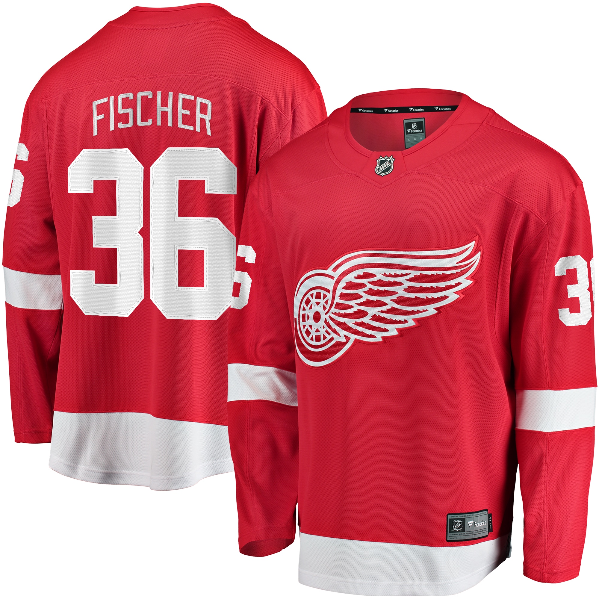 Men's Detroit Red Wings Christian Fischer Red Home Breakaway Hockey Jersey - JS752 