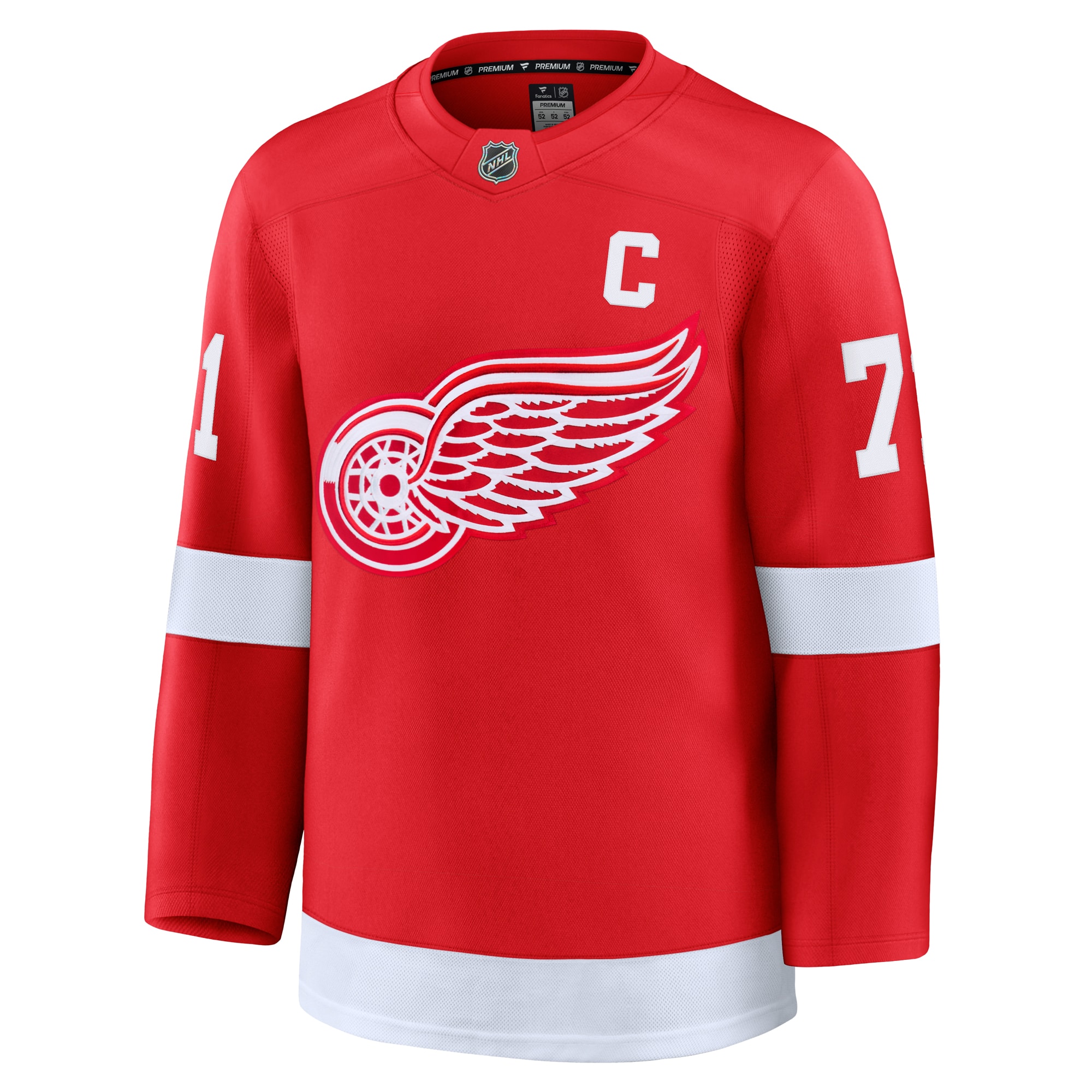 Alternative view of Men's Detroit Red Wings Dylan Larkin Red Home Premium Hockey Jersey - JS685 