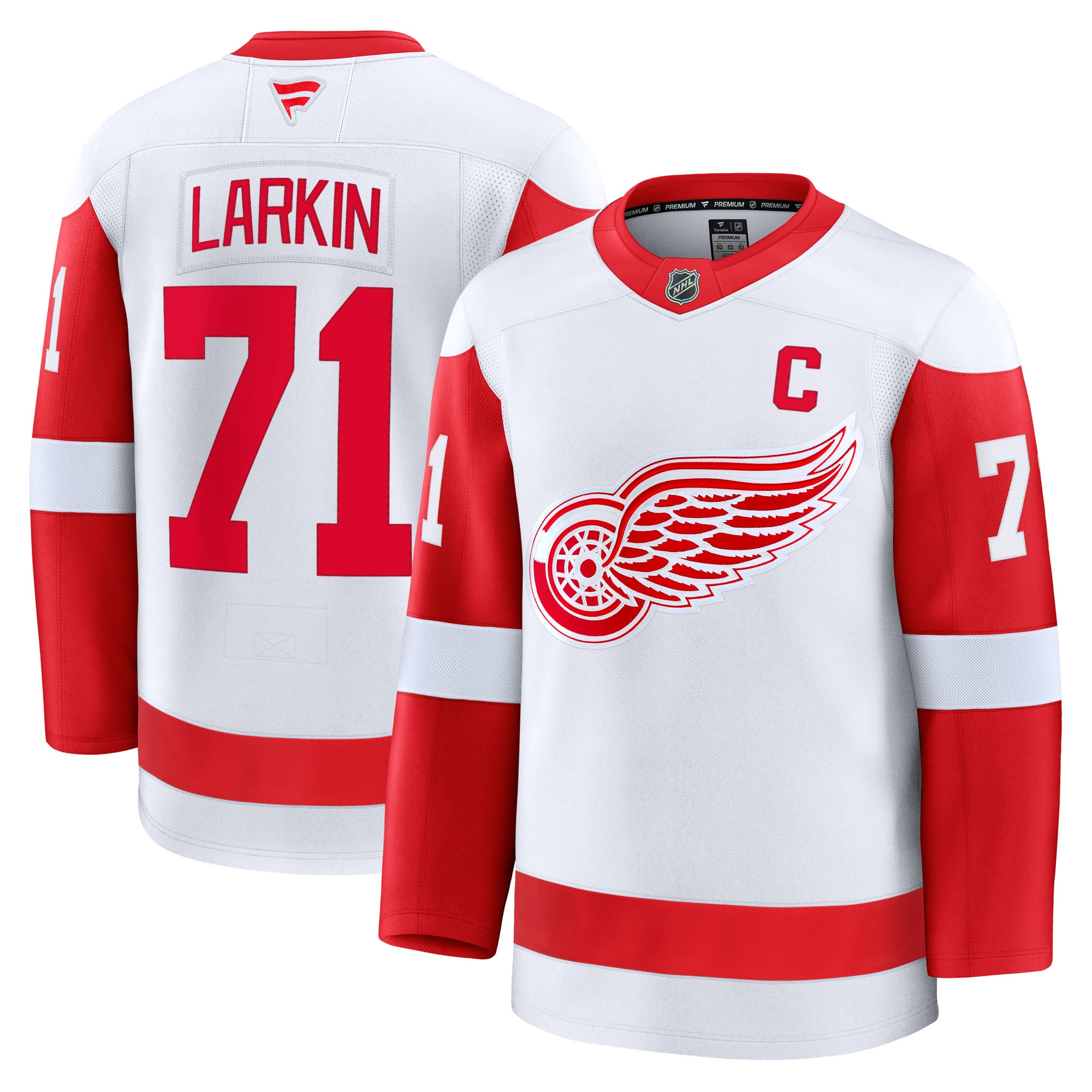 Men's Detroit Red Wings Dylan Larkin White Away Premium Hockey Jersey - JS891 