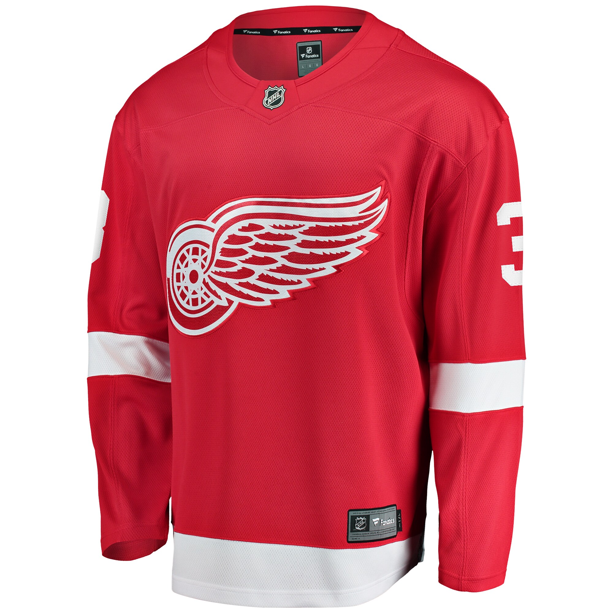 Alternative view of Men's Detroit Red Wings Justin Holl Red Home Breakaway Hockey Jersey - JS604 