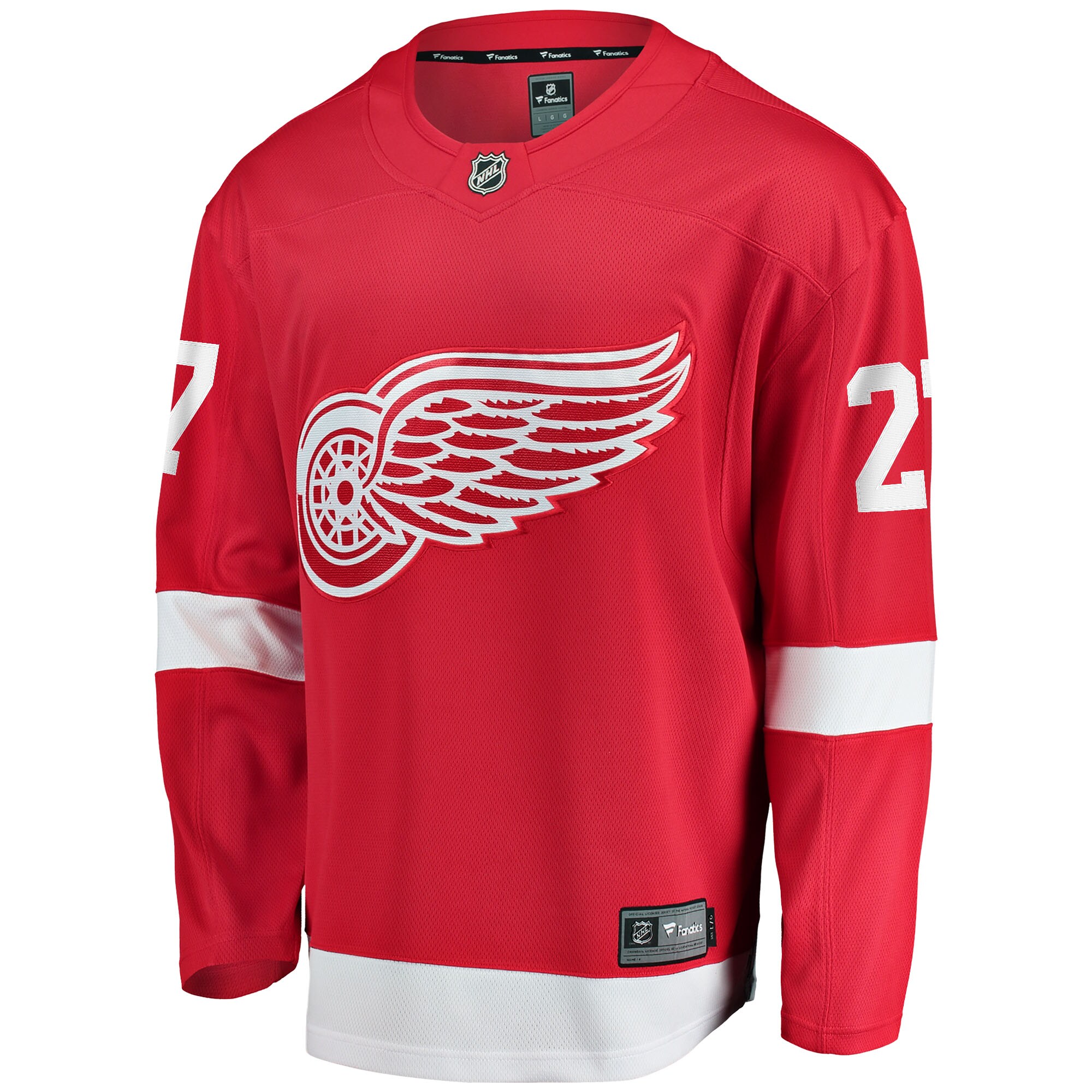 Alternative view of Men's Detroit Red Wings Michael Rasmussen Red Home Breakaway Player Hockey Jersey - JS906 