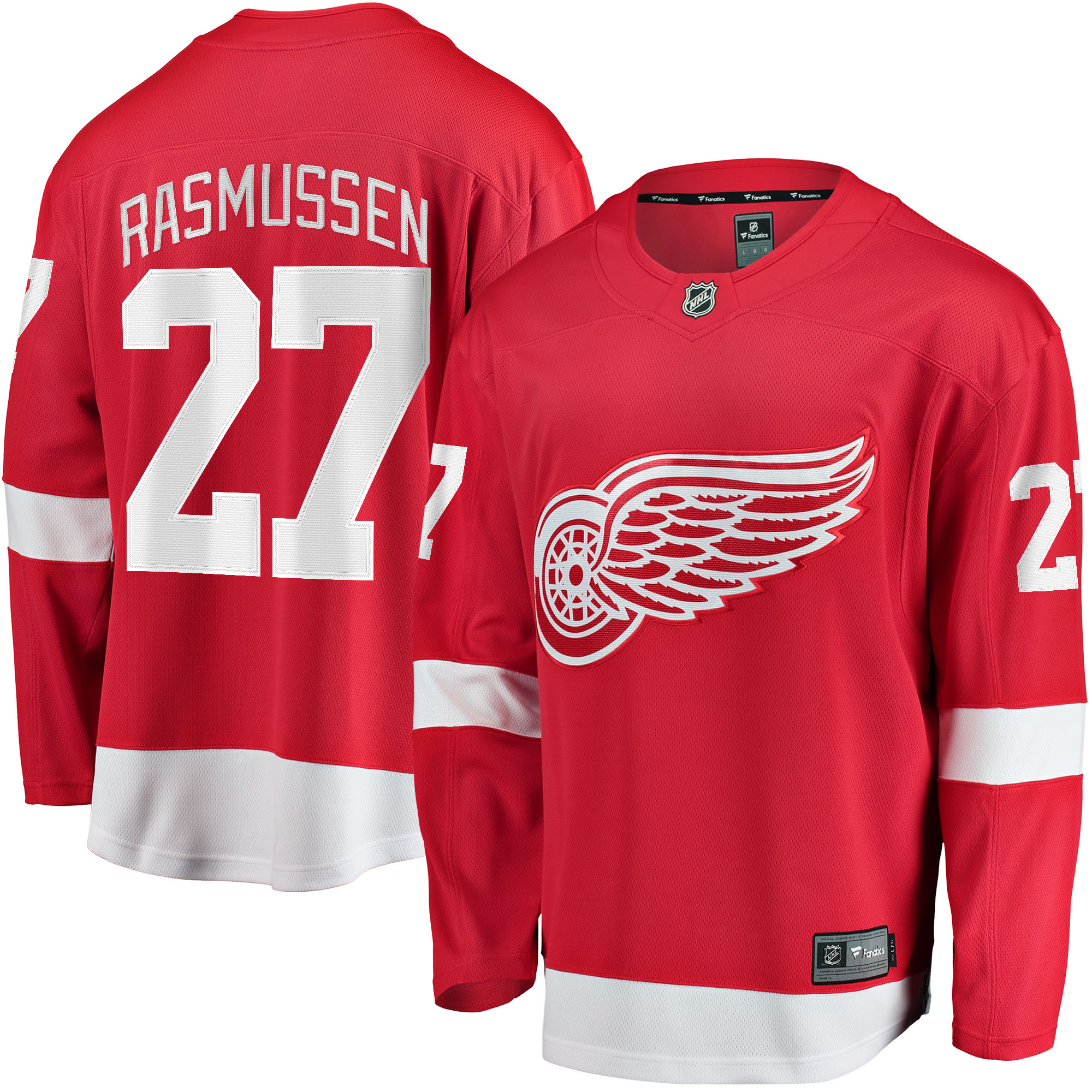 Men's Detroit Red Wings Michael Rasmussen Red Home Breakaway Player Hockey Jersey - JS906 