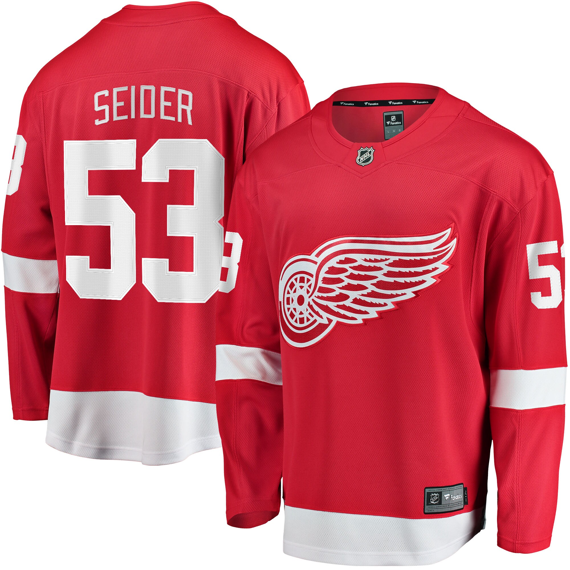 Men's Detroit Red Wings Moritz Seider Red Home Breakaway Player Hockey Jersey - JS224 
