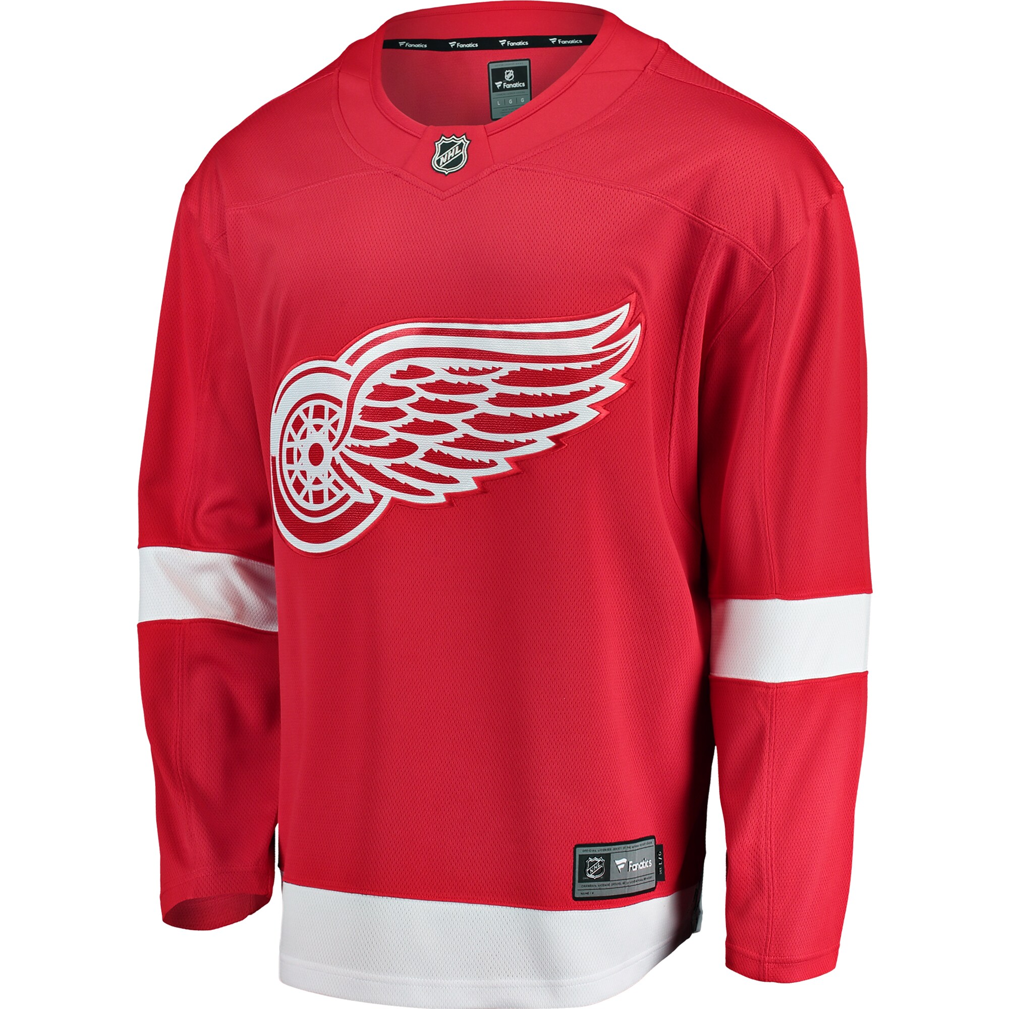 Alternative view of Men's Detroit Red Wings Red Breakaway Home Hockey Jersey - JS572 