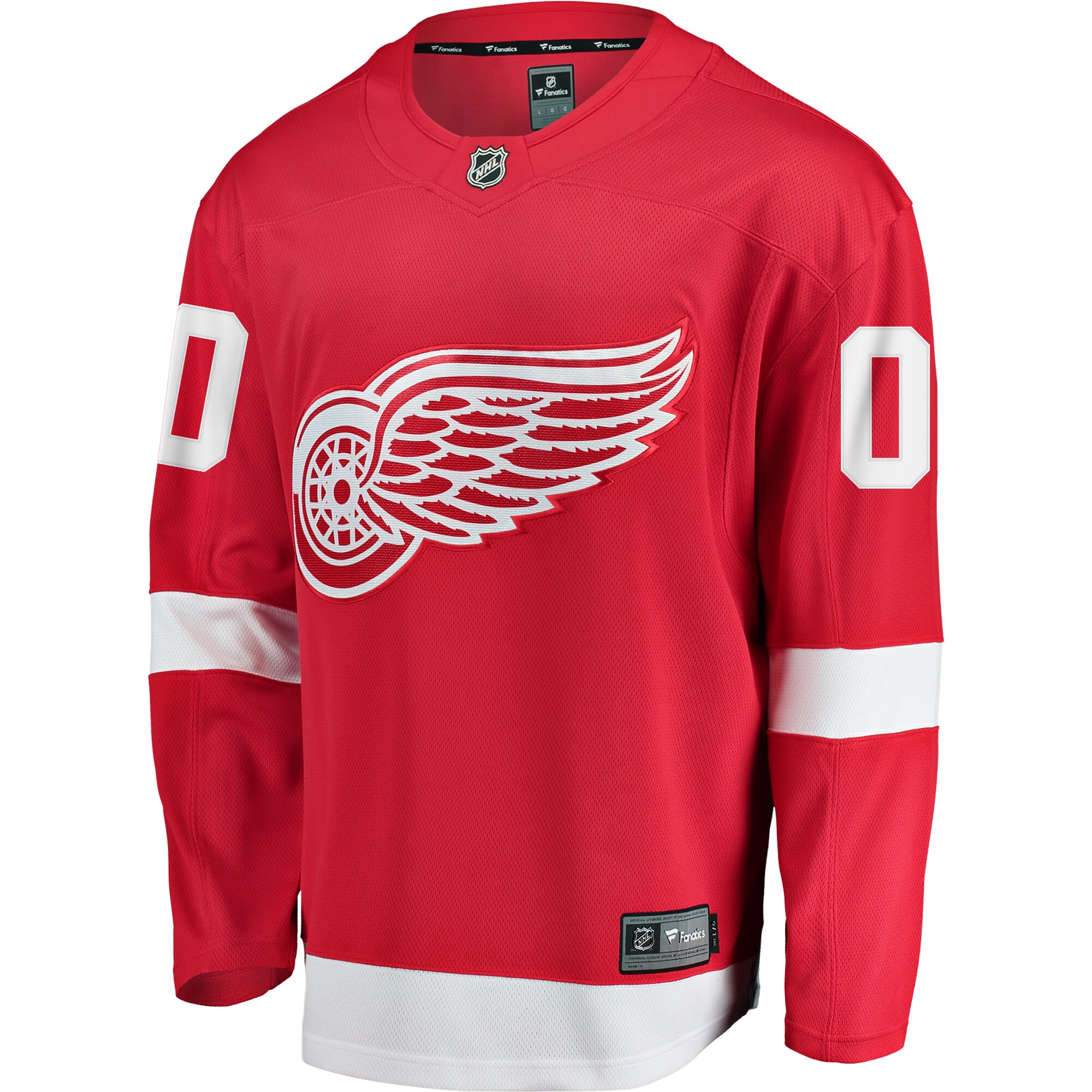 Alternative view of Men's Detroit Red Wings Red Home Breakaway Custom Hockey Jersey - JS425 