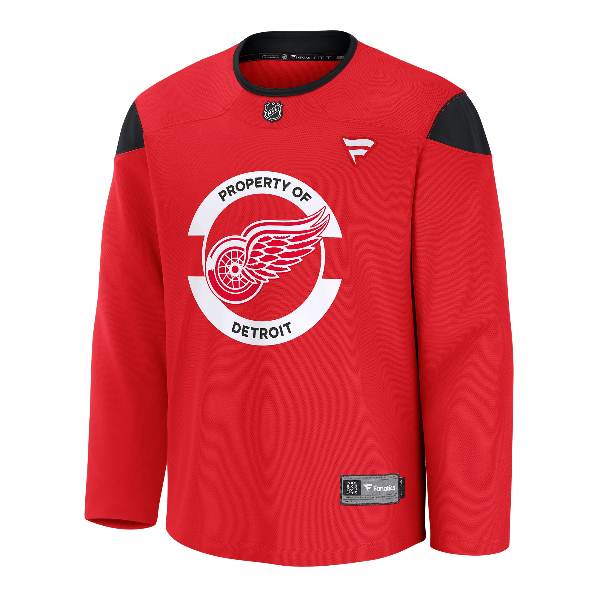 Alternative view of Men's Detroit Red Wings Red Home Practice Hockey Jersey - JS978 