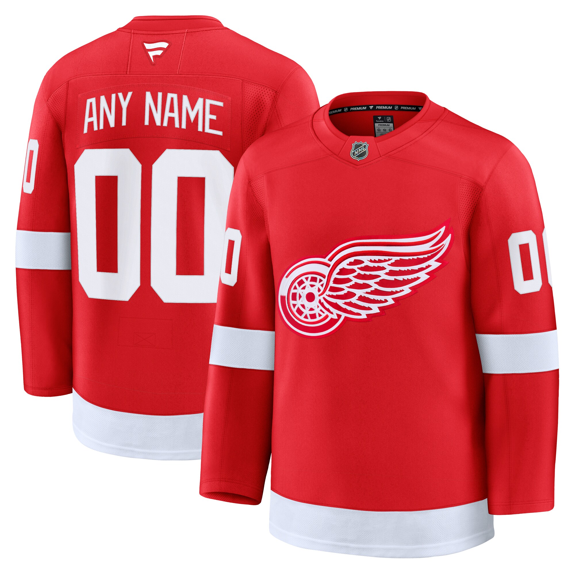 Men's Detroit Red Wings Red Home Premium Custom Hockey Jersey - JS858 