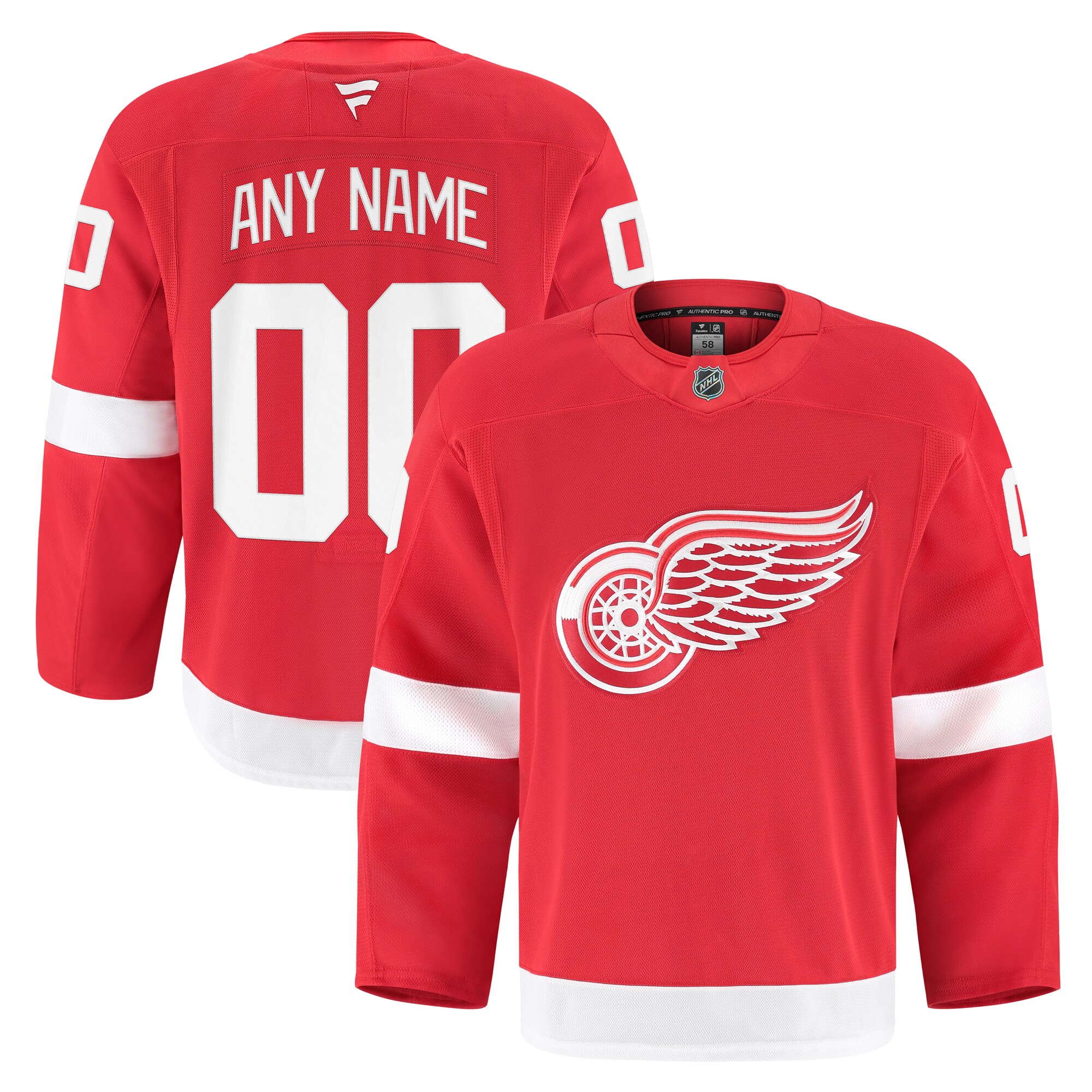 Men's Detroit Red Wings Red Home Pro Custom Hockey Jersey - JS632 