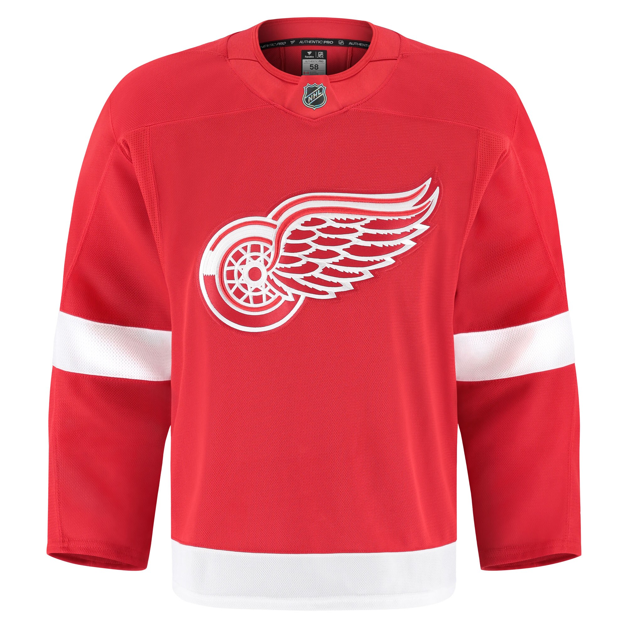 Alternative view of Men's Detroit Red Wings Red Home Pro Hockey Jersey - JS607 