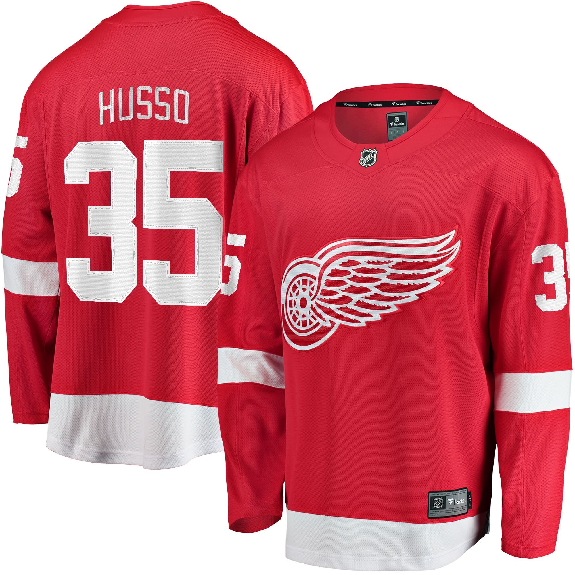 Men's Detroit Red Wings Ville Husso Red Home Breakaway Player Hockey Jersey - JS201 