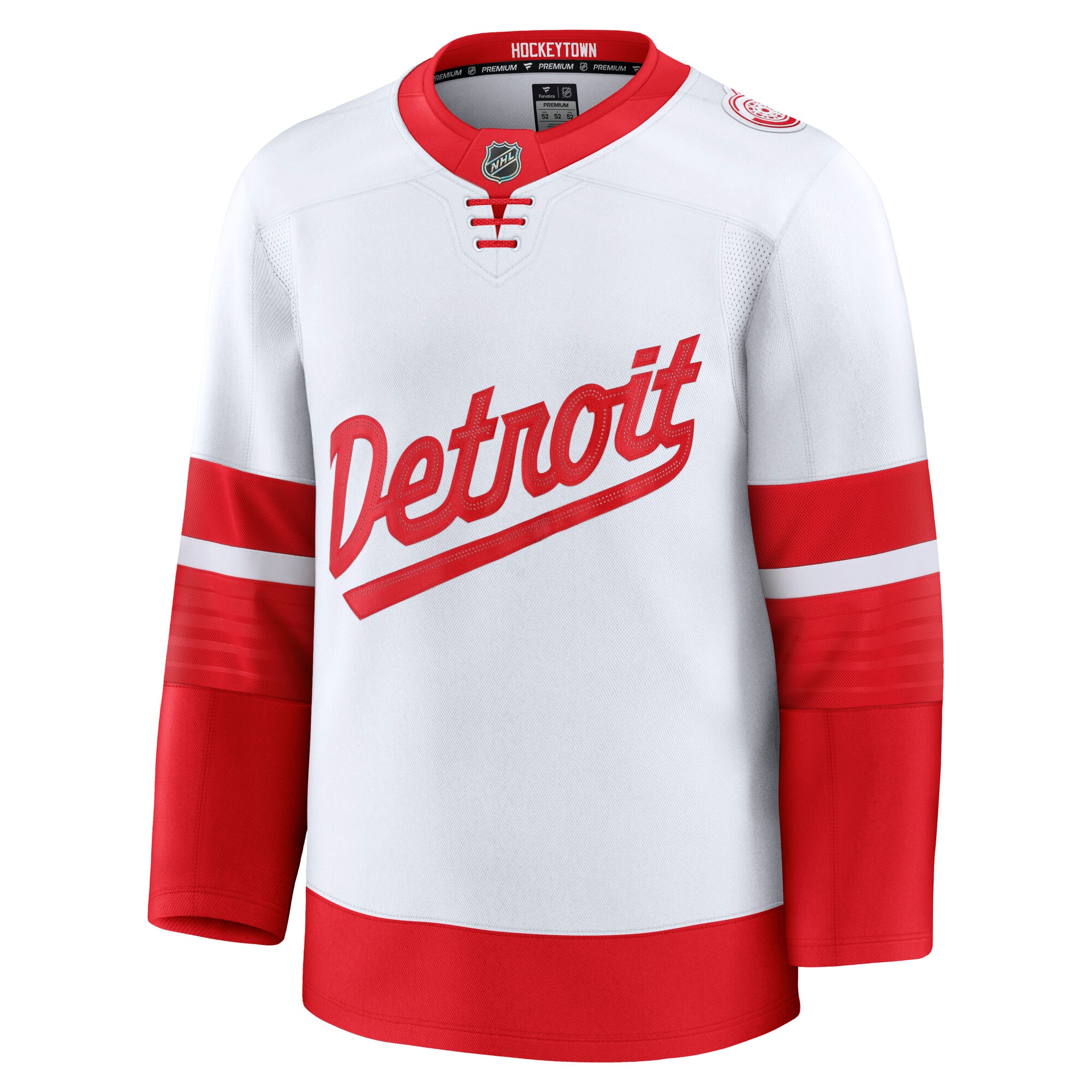 Alternative view of Men's Detroit Red Wings White 2025 NHL Stadium Series Premium Hockey Jersey - JS473 