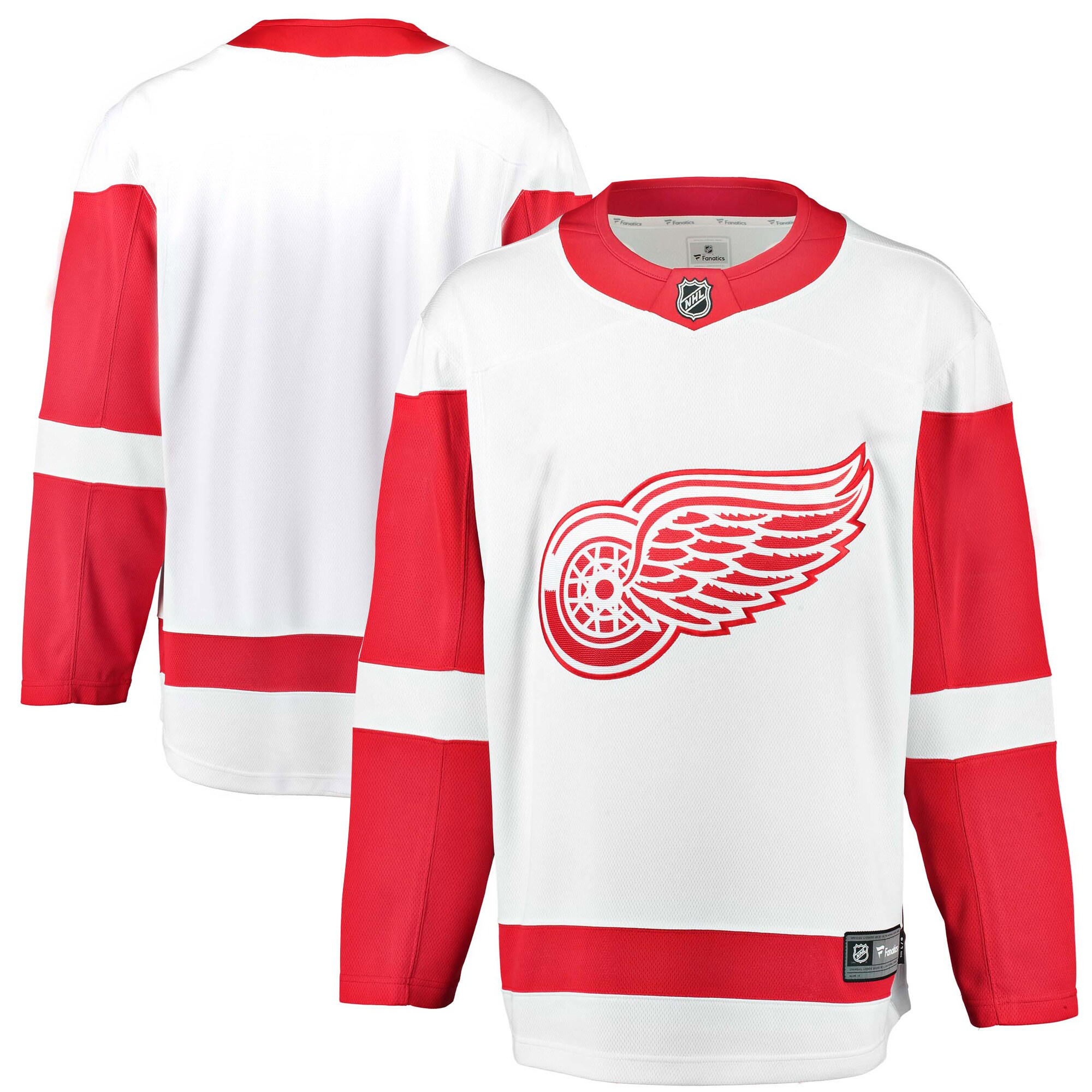 Men's Detroit Red Wings White Breakaway Away Hockey Jersey - JS566 