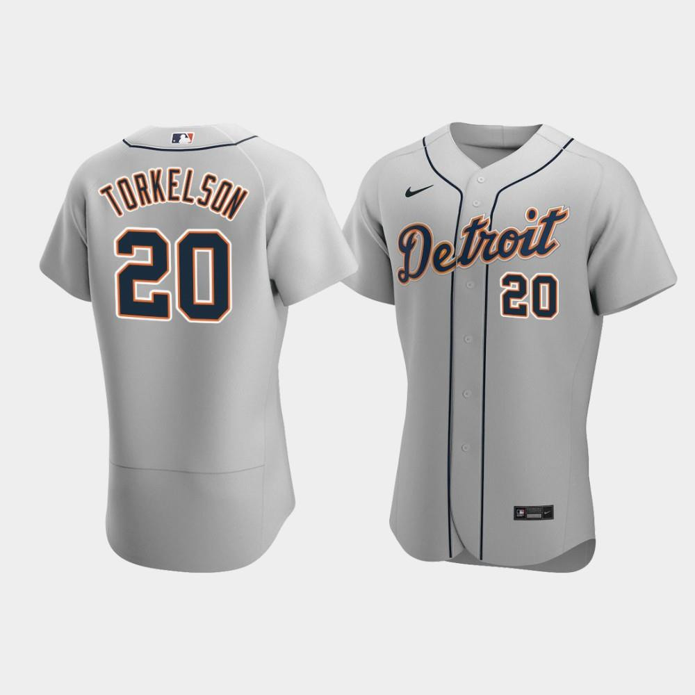 Men's Detroit Tigers 20 Spencer Torkelson Gray Road Jersey Jersey