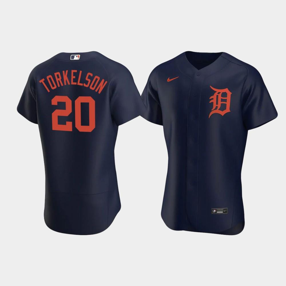 Men's Detroit Tigers 20 Spencer Torkelson Navy Alternate Team Jersey Jersey