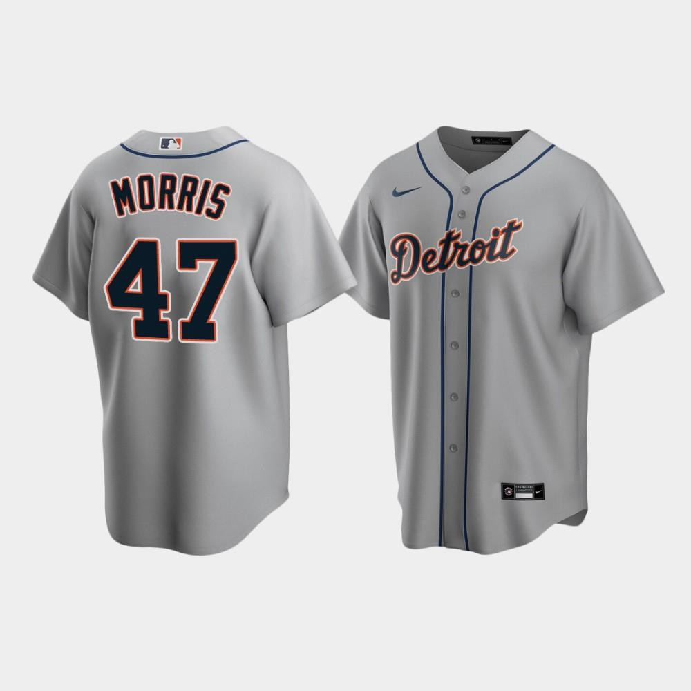 Men's Detroit Tigers 47 Jack Morris Gray Road Jersey Jersey