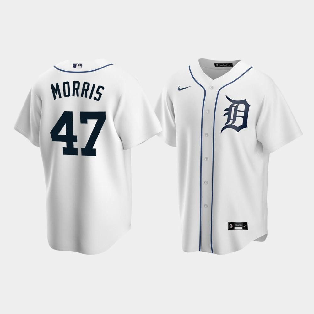 Men's Detroit Tigers 47 Jack Morris White Home Jersey Jersey