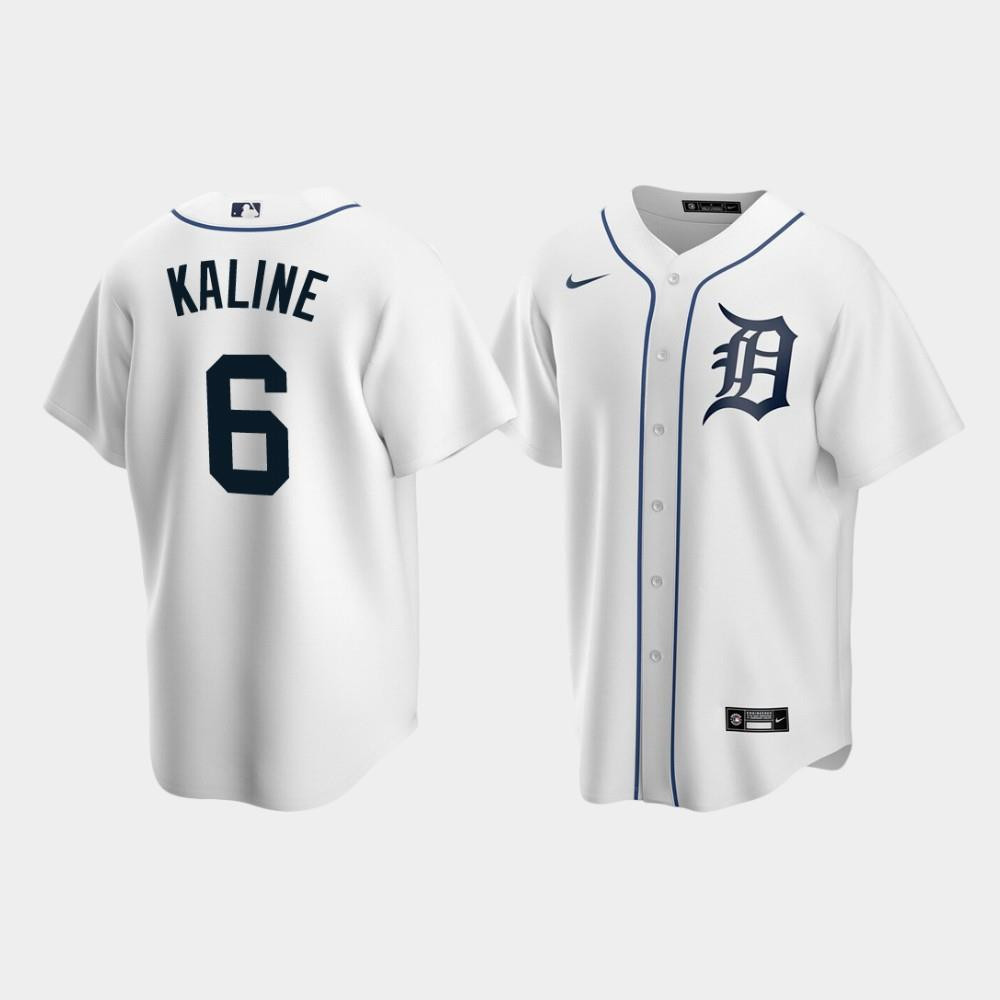Men's Detroit Tigers 6 Al Kaline White Home Jersey Jersey