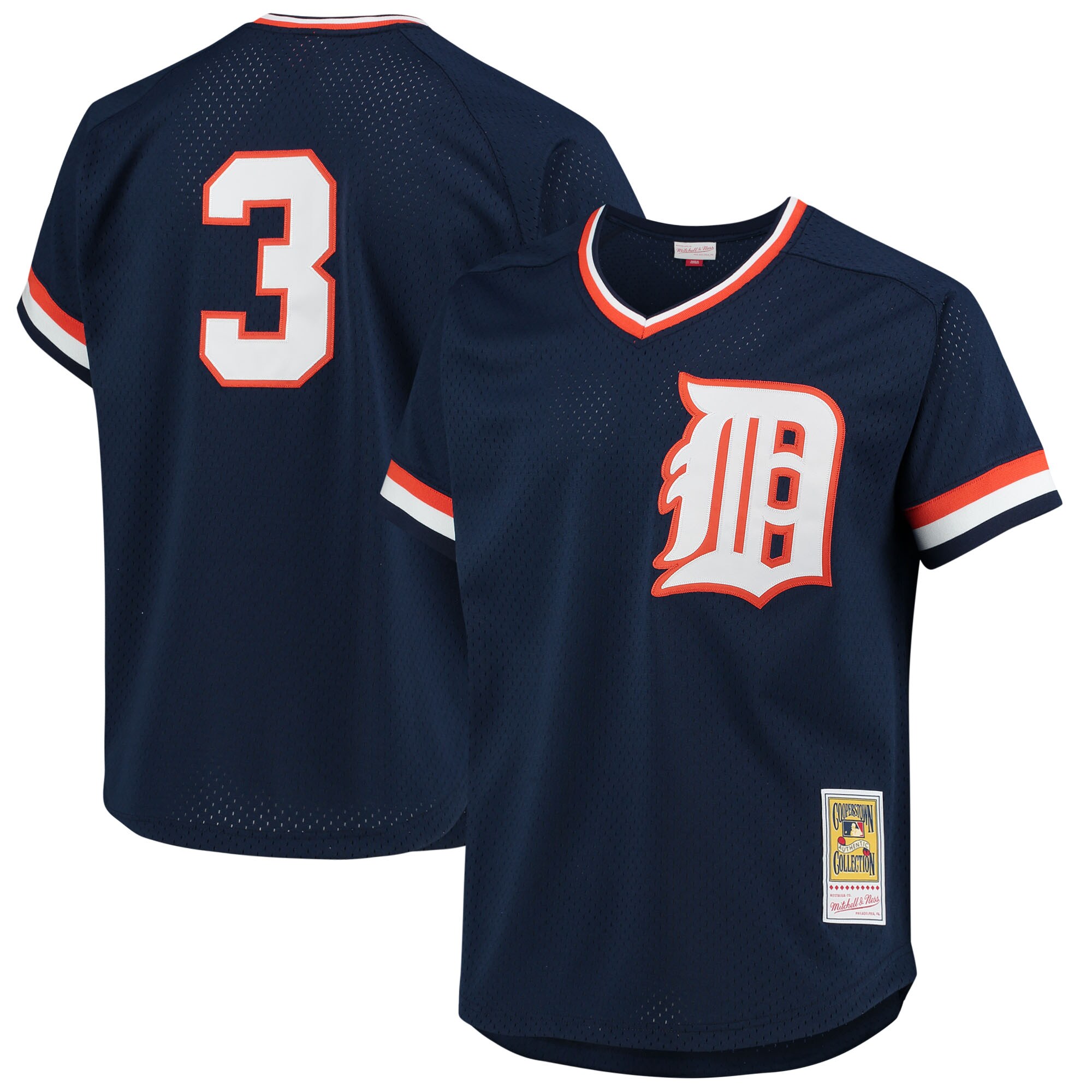 Men's Detroit Tigers Alan Trammell Mitchell & Ness Navy 1984 Copperstown Collection Mesh Batting Practice Jersey