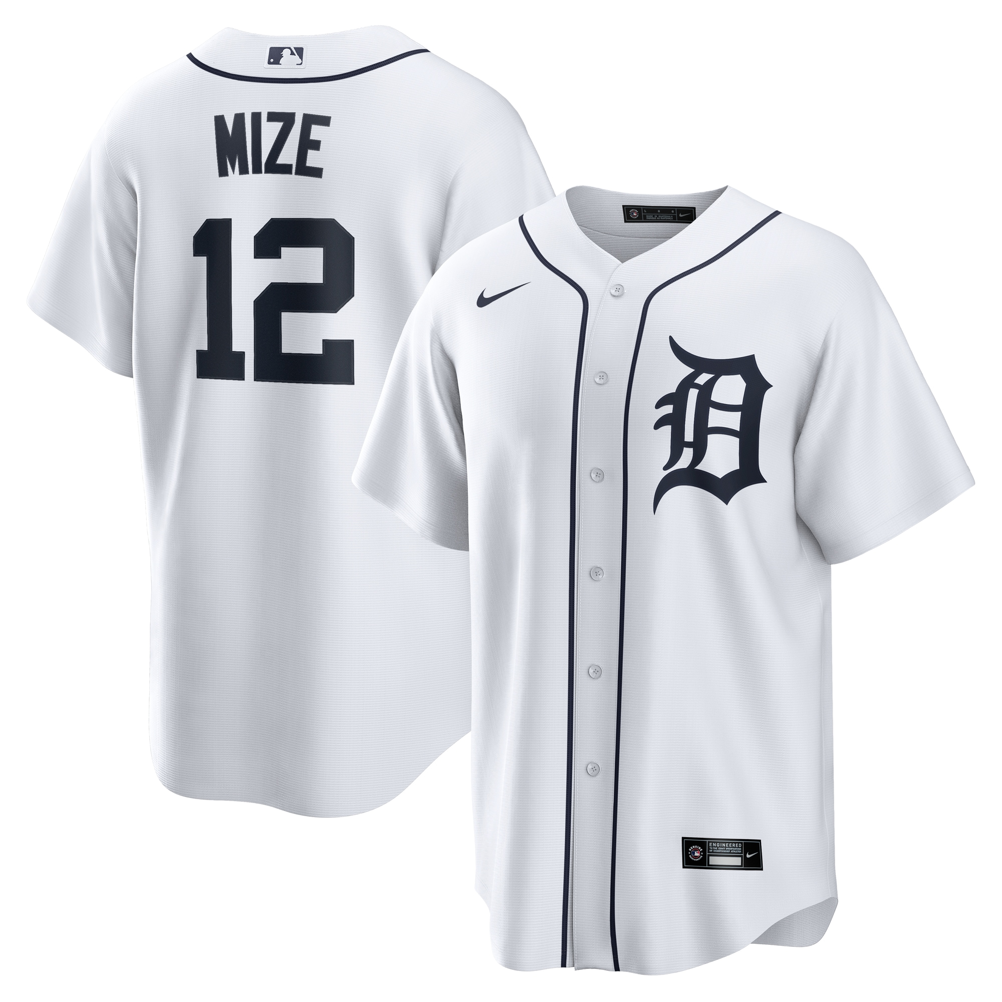 Men's Detroit Tigers Casey Mize White Home Baseball Jersey