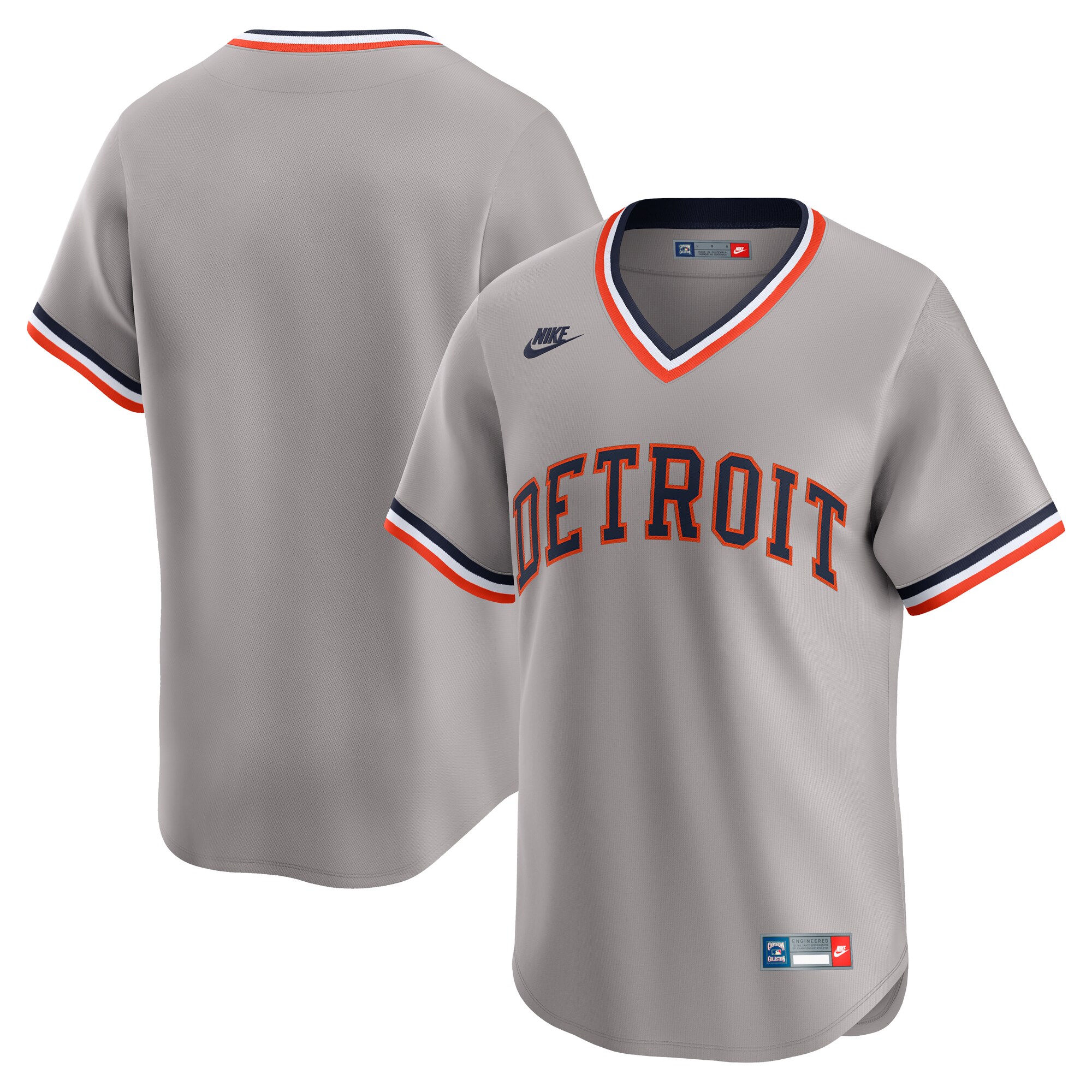 Men's Detroit Tigers Gray Throwback Cooperstown Collection Limited Jersey