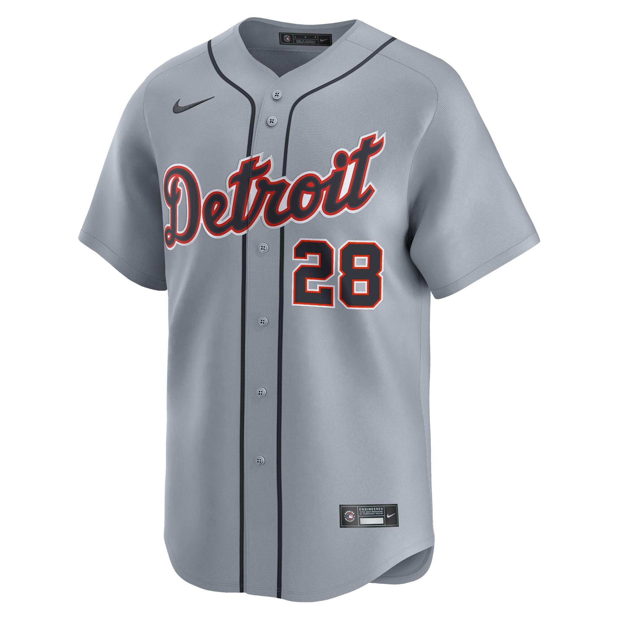 Alternative view of Men's Detroit Tigers Javier Baez Gray Road Limited Player Jersey