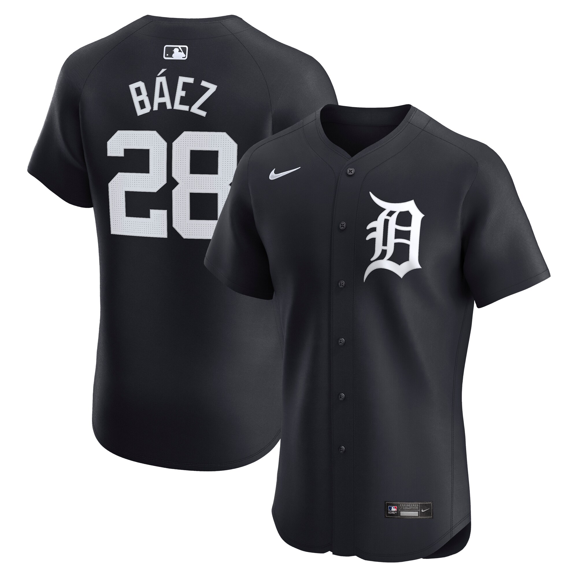 Men's Detroit Tigers Javier Baez Navy Alternate Elite Player Jersey