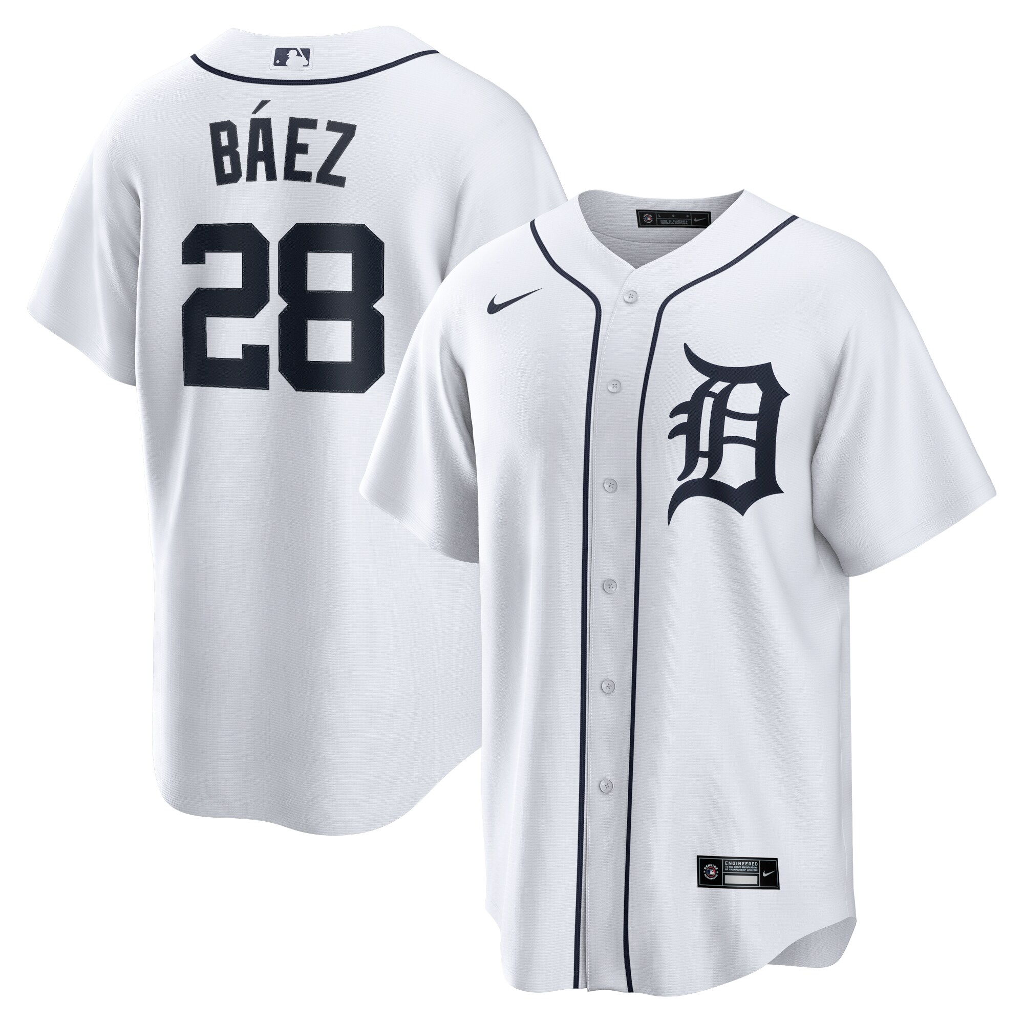 Men's Detroit Tigers Javier Baez White Home Player Jersey
