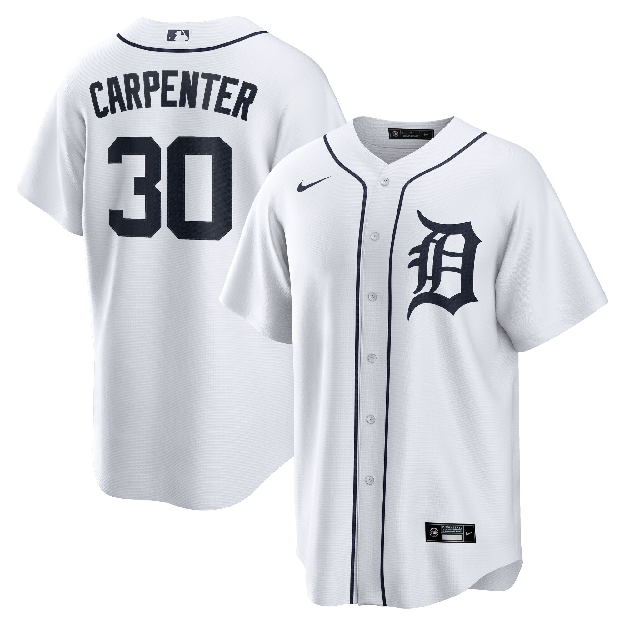 Men's Detroit Tigers Kerry Carpenter White Home Jersey