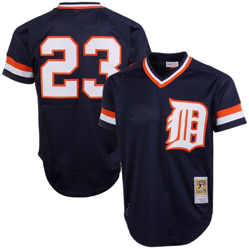Men's Detroit Tigers Kirk Gibson Mitchell & Ness Navy 1984 Cooperstown Collection Mesh Batting Practice Jersey