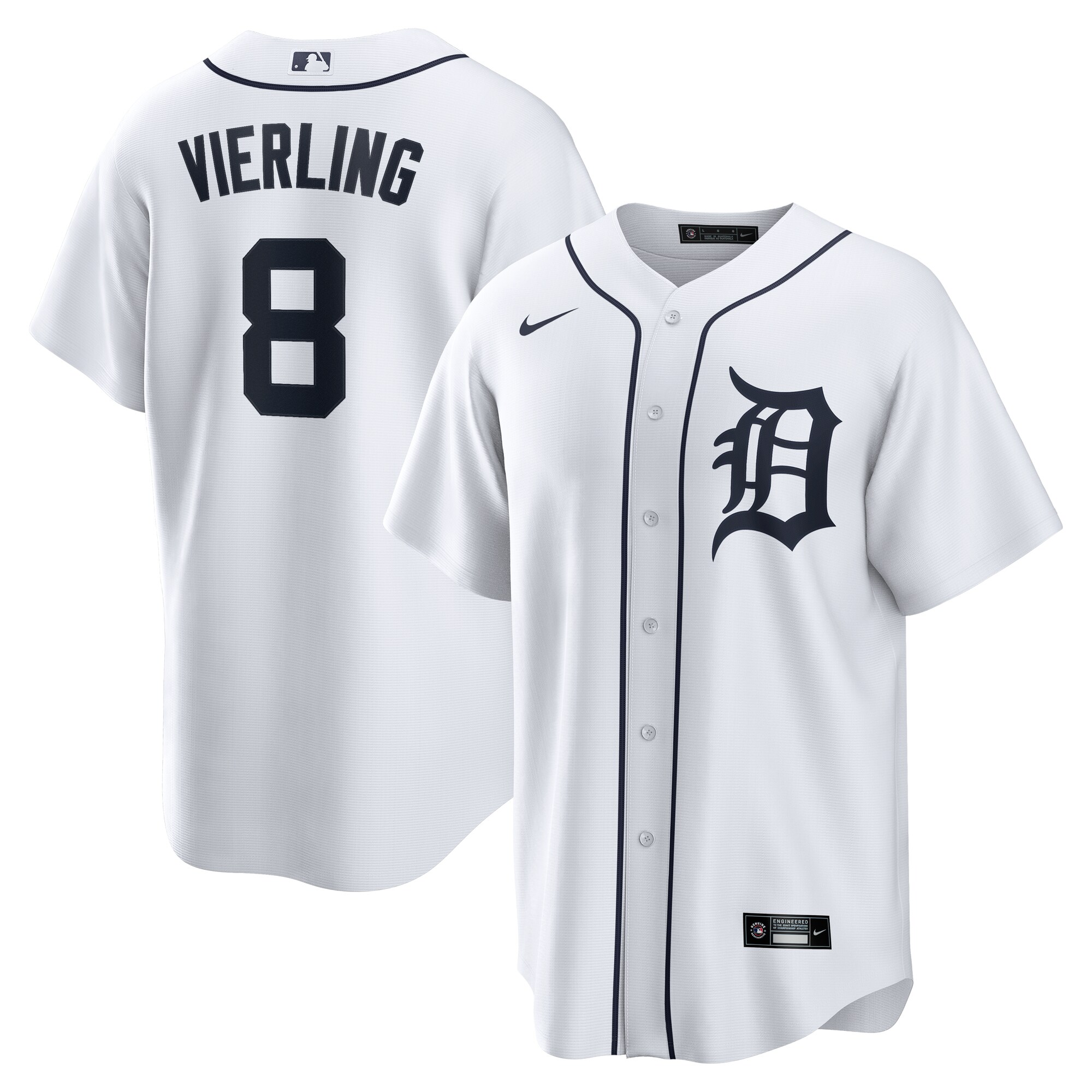 Men's Detroit Tigers Matt Vierling White Home Baseball Jersey