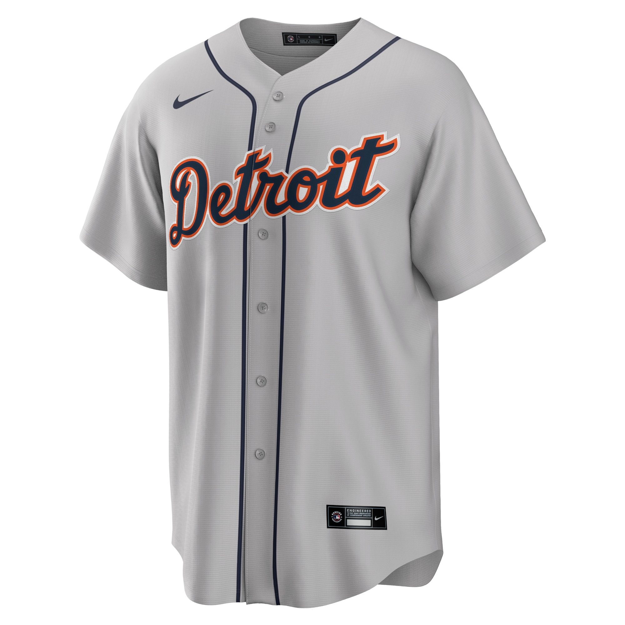 Alternative view of Men's Detroit Tigers Miguel Cabrera Gray Road Player Name Baseball Jersey