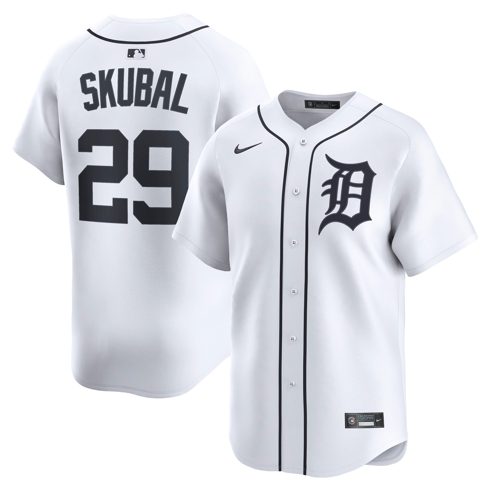 Men's Detroit Tigers Tarik Skubal White Home Limited Player Baseball Jersey