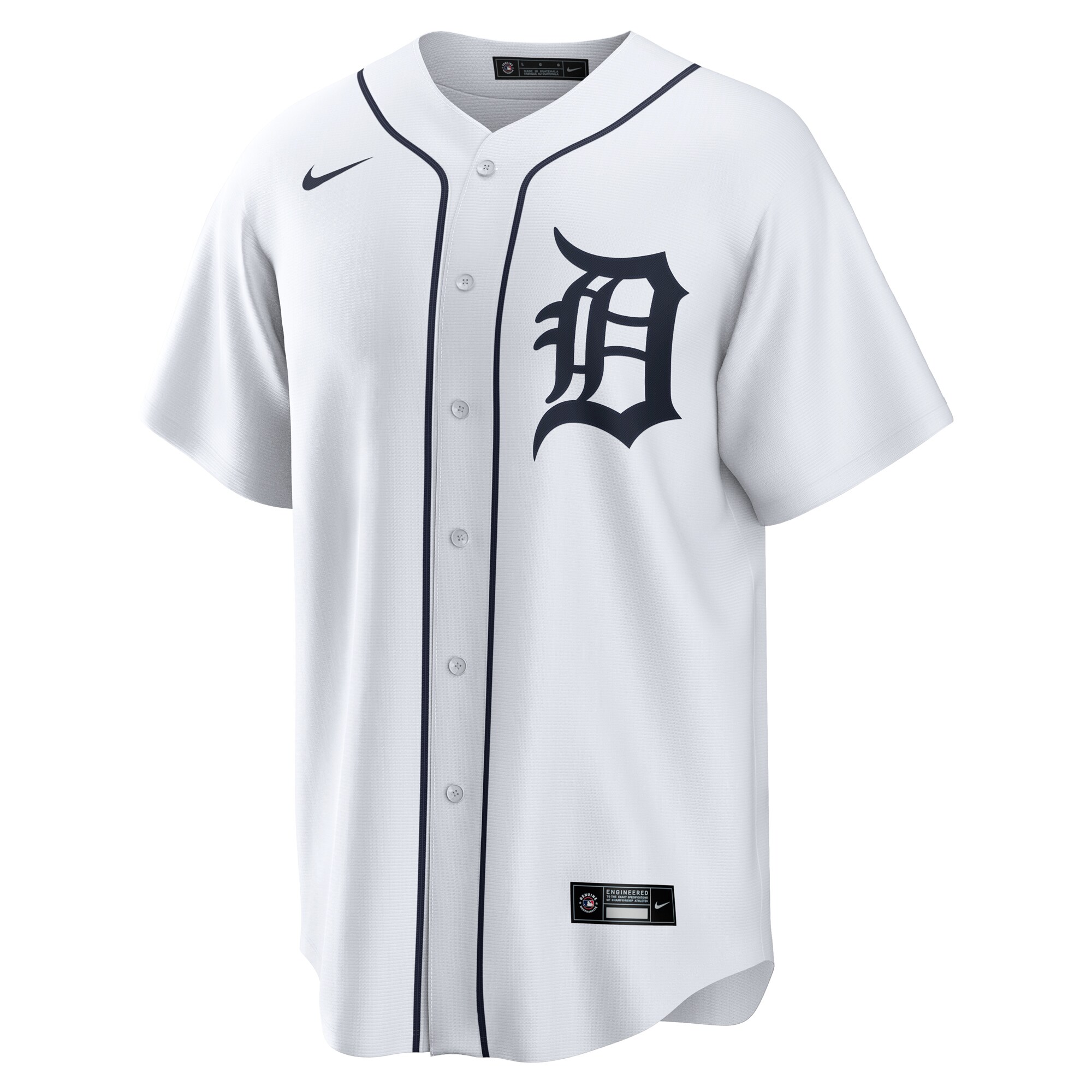 Alternative view of Men's Detroit Tigers White #1 Dad Home Baseball Jersey