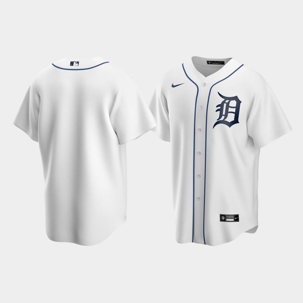 Men's Detroit Tigers White Home Baseball Jersey Baseball Jersey
