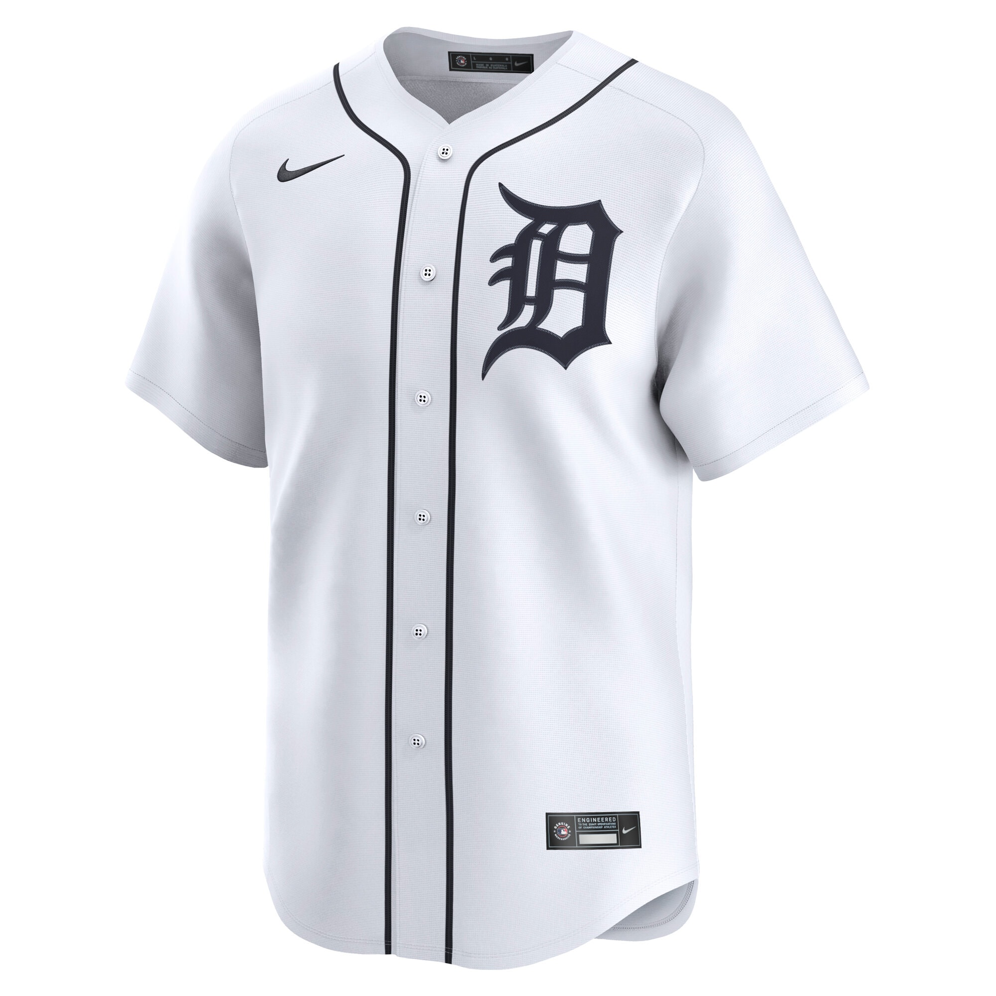 Alternative view of Men's Detroit Tigers White Home Limited Baseball Jersey