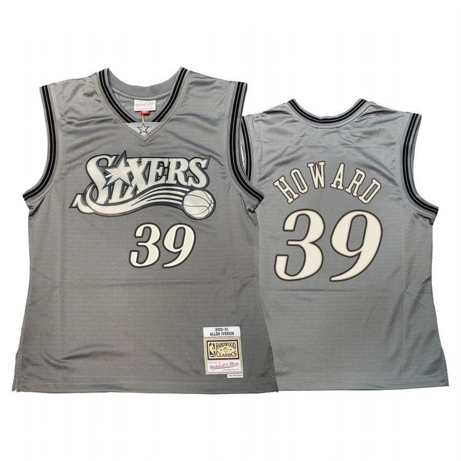 Men's Dwight Howard 39 Philadelphia 76ers Hardwood Classics Basketball Jersey Gray - JS258 