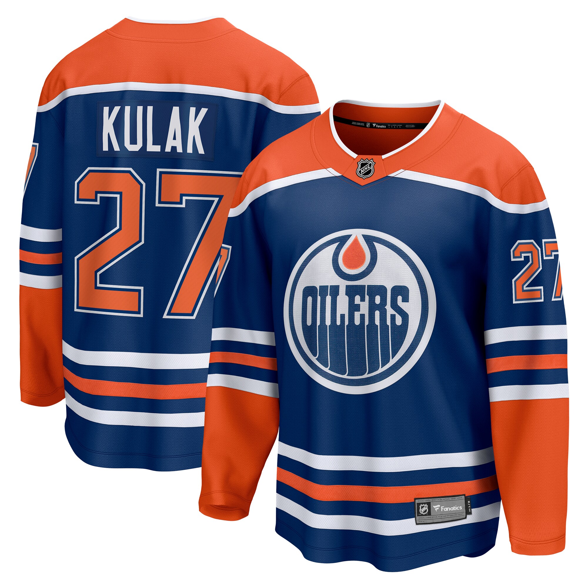 Men's Edmonton Oilers Brett Kulak Royal Home Breakaway Player Hockey Jersey - JS662 