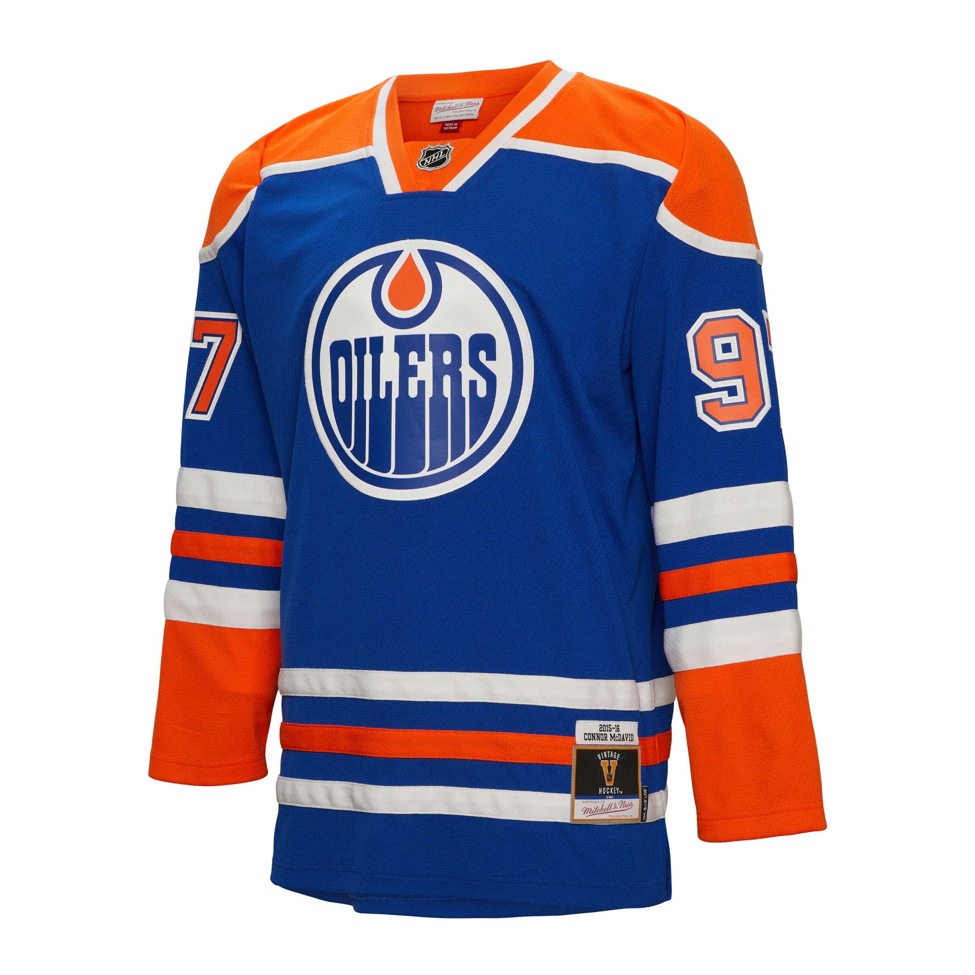 Alternative view of Men's Edmonton Oilers Connor McDavid Mitchell & Ness Blue 2015/16 Blue Line Player Hockey Jersey - JS132 