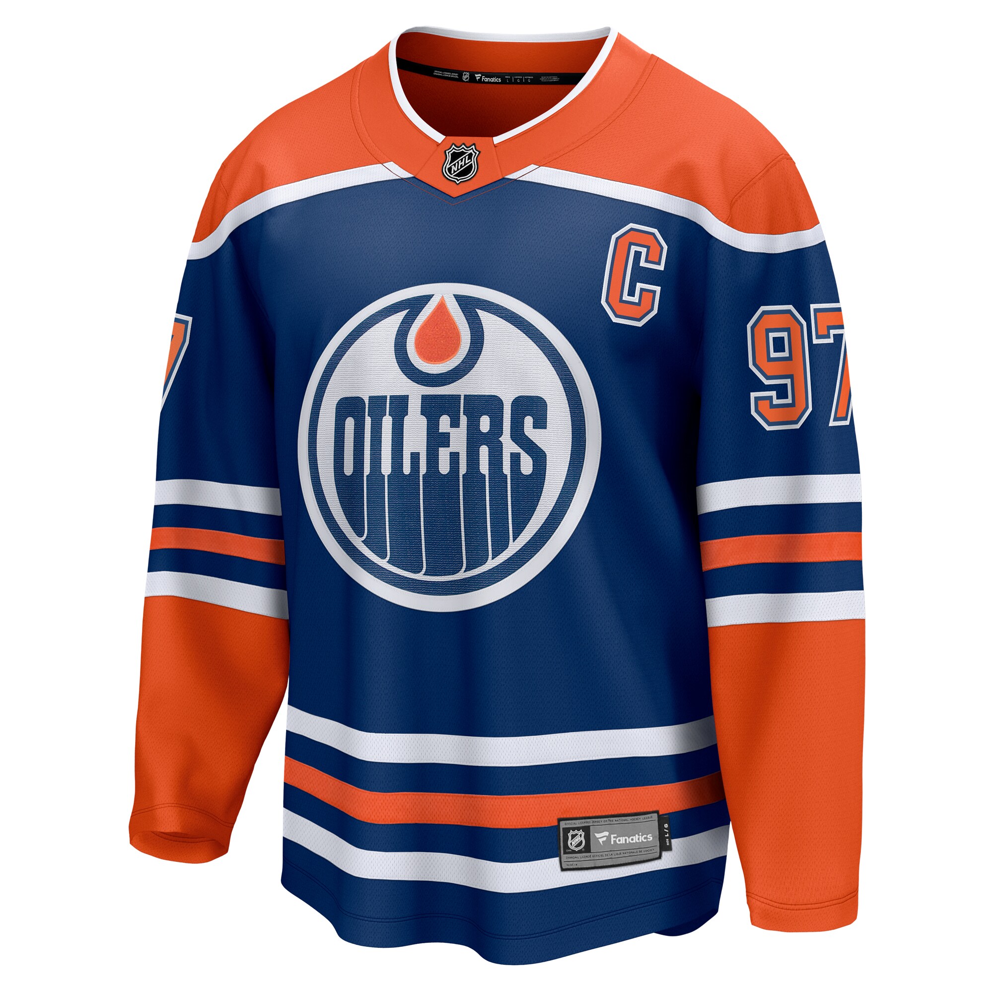 Alternative view of Men's Edmonton Oilers Connor McDavid Royal Home Breakaway Hockey Jersey - JS950 